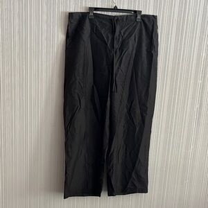 Black Straight-Leg Women's Silk Pants